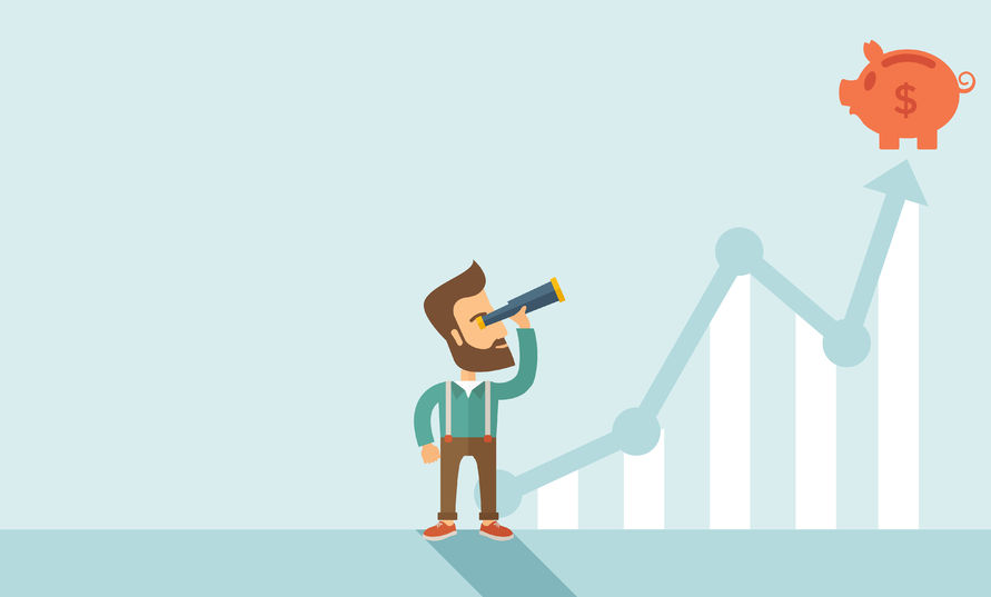 #4 Man looking at piggy bank